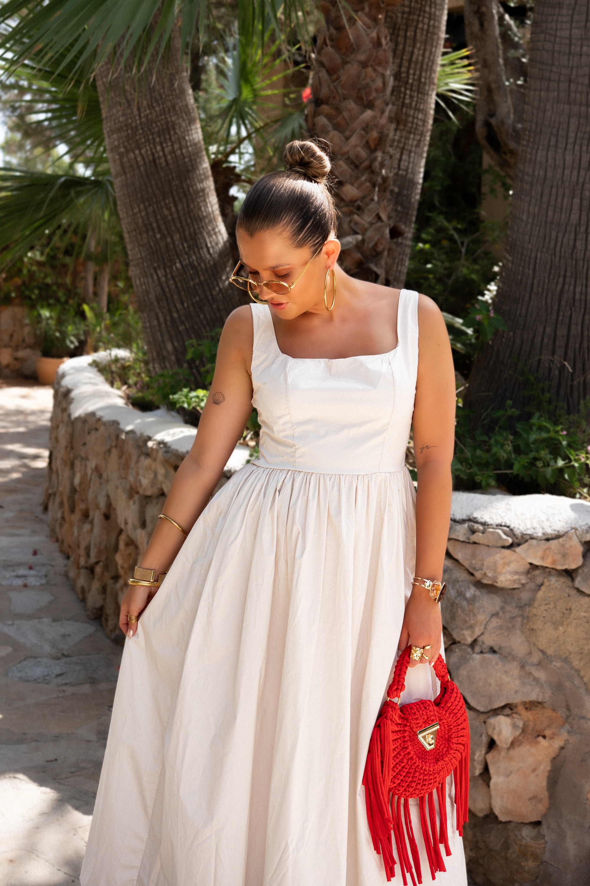 Amalur Bow Dress Beige - Afbeelding 2