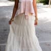 Xena Wide Skirt Beige*