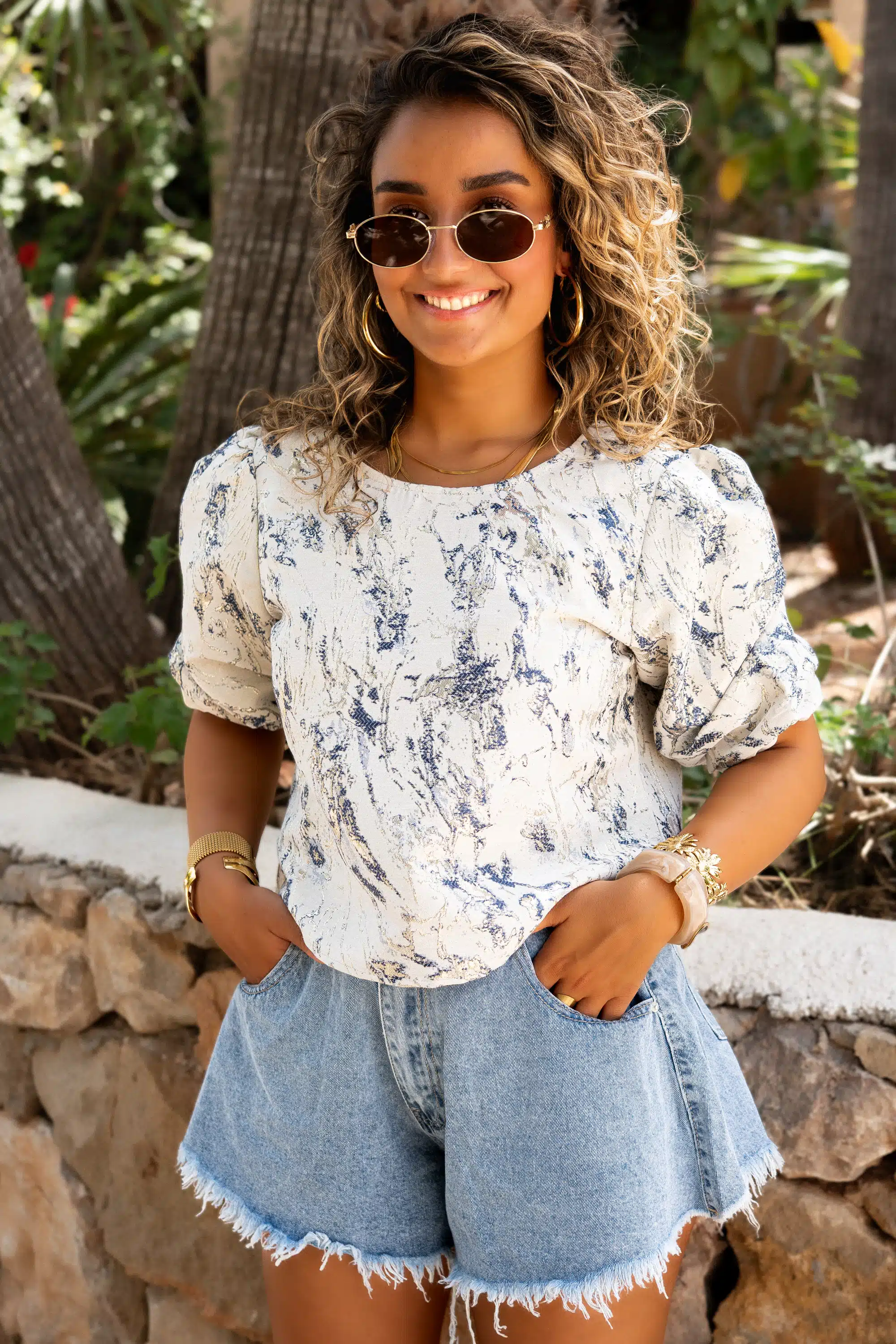 Lofty Manner Top Jessey Gold Blue