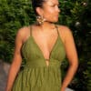 Nera Embroidery Dress Olive ~