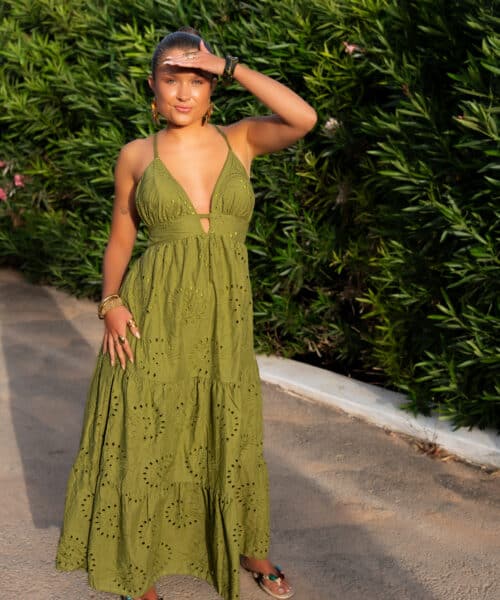 Alternative view of Nera Embroidery Dress Olive ~
