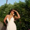 Nera Embroidery Dress Creme ^