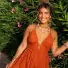 Nera Embroidery Dress Rust ^