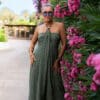 Luum Beads Dress Khaki