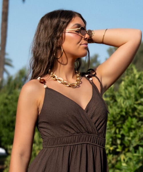 Alternative view of Eliza Beads Dress Brown