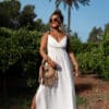 Eliza Beads Dress Creme