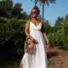 Eliza Beads Dress Creme
