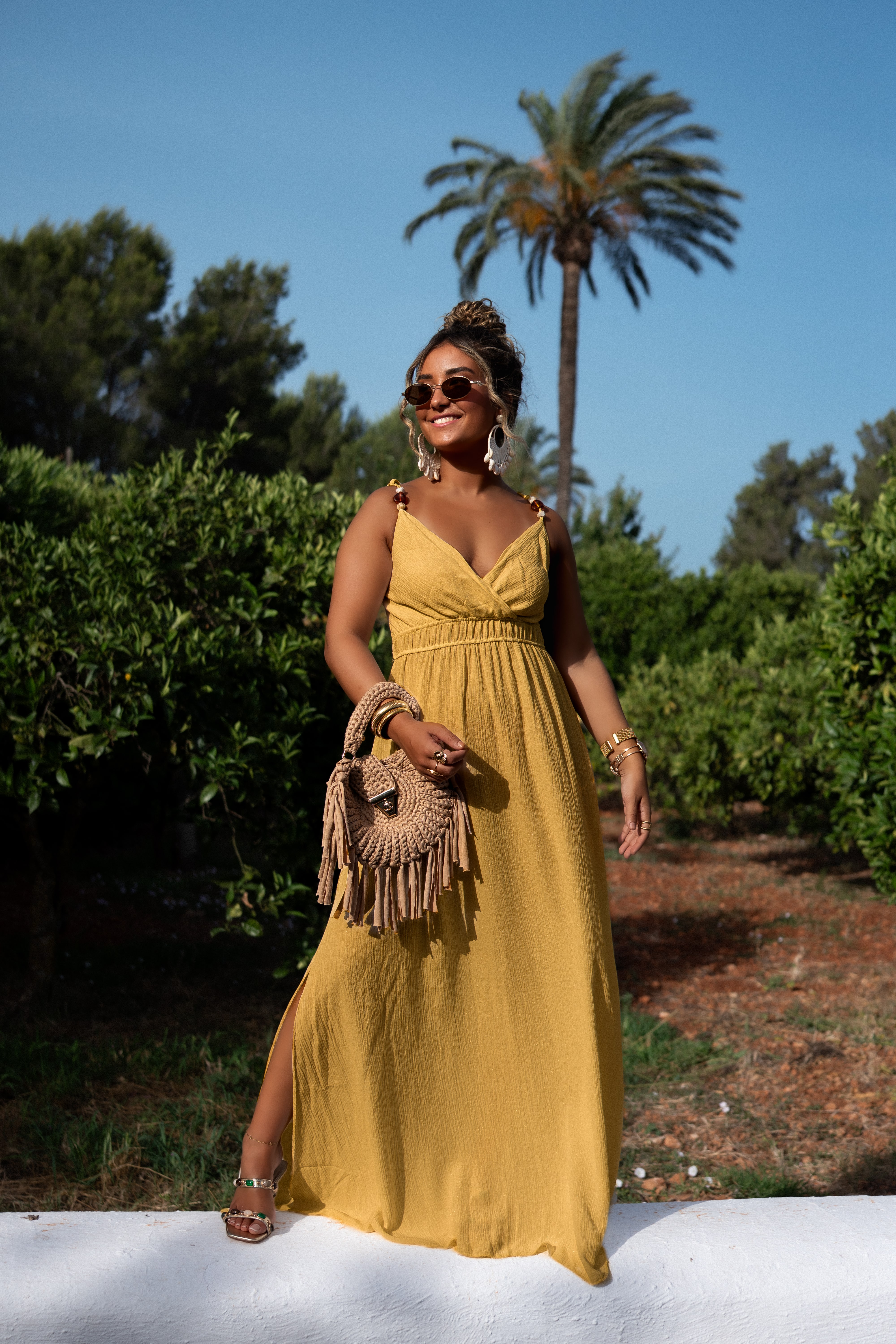 Eliza Beads Dress Oker - Afbeelding 2
