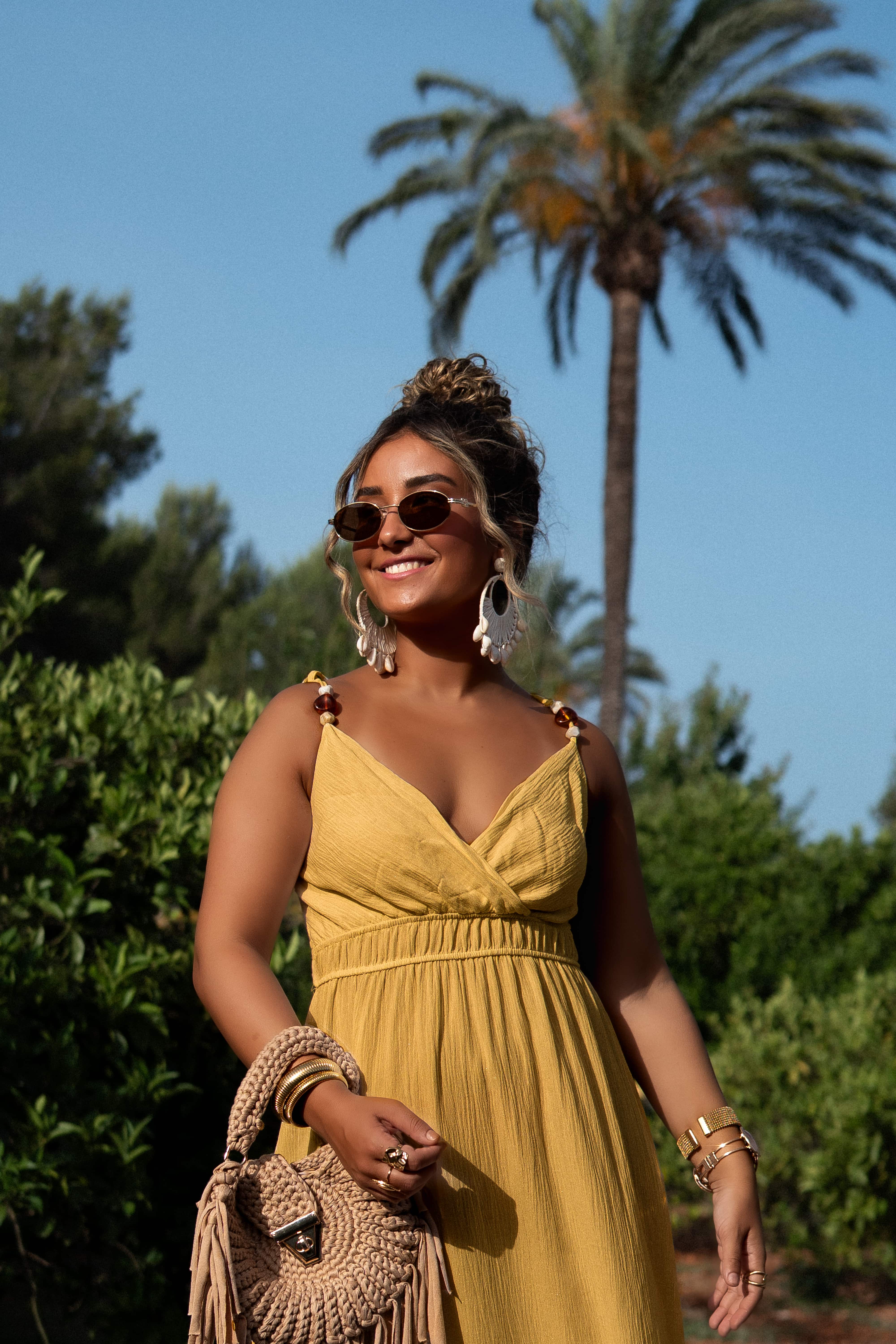 Eliza Beads Dress Oker