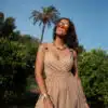 Eliza Beads Dress Camel