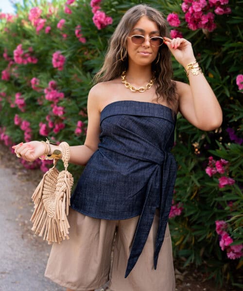 Alternative view of Azura Strapless Denim Top -
