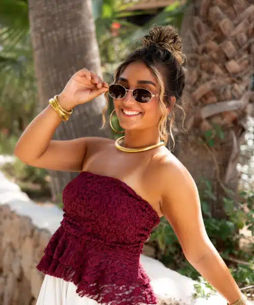 Amanda Lace Top Bordeaux