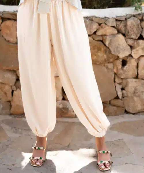 Paula Satin Ballon Pants Creme ^