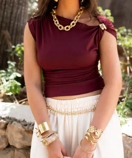 Nora Top Bordeaux ~