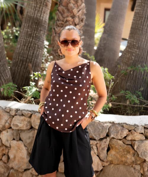 Alternative view of Valery Dots Top Brown