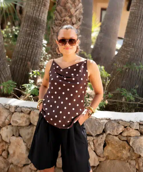 Alternative view of Valery Dots Top Brown