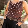 Valery Dots Top Brown