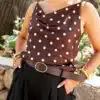 Valery Dots Top Brown
