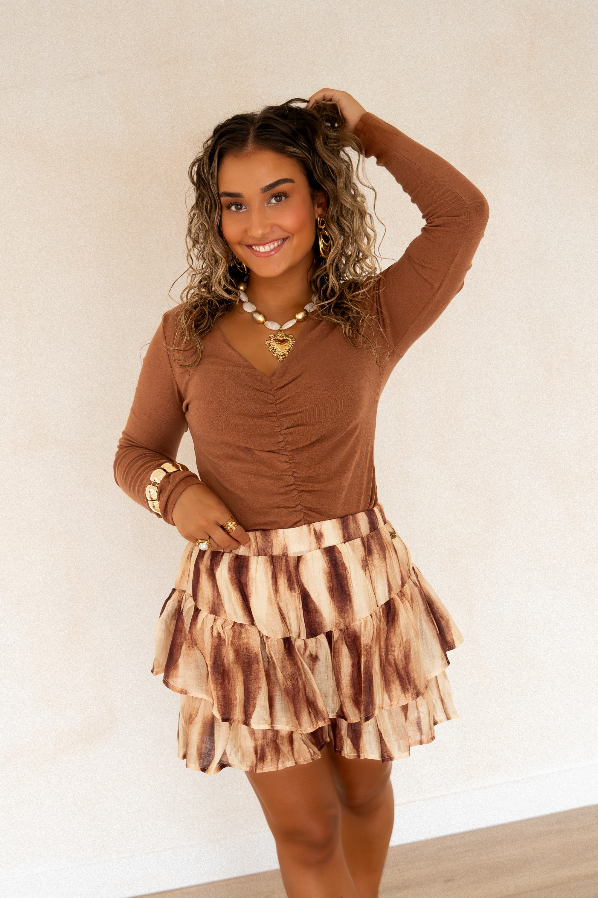 Lofty Manner Top Huni Caramel - Afbeelding 5