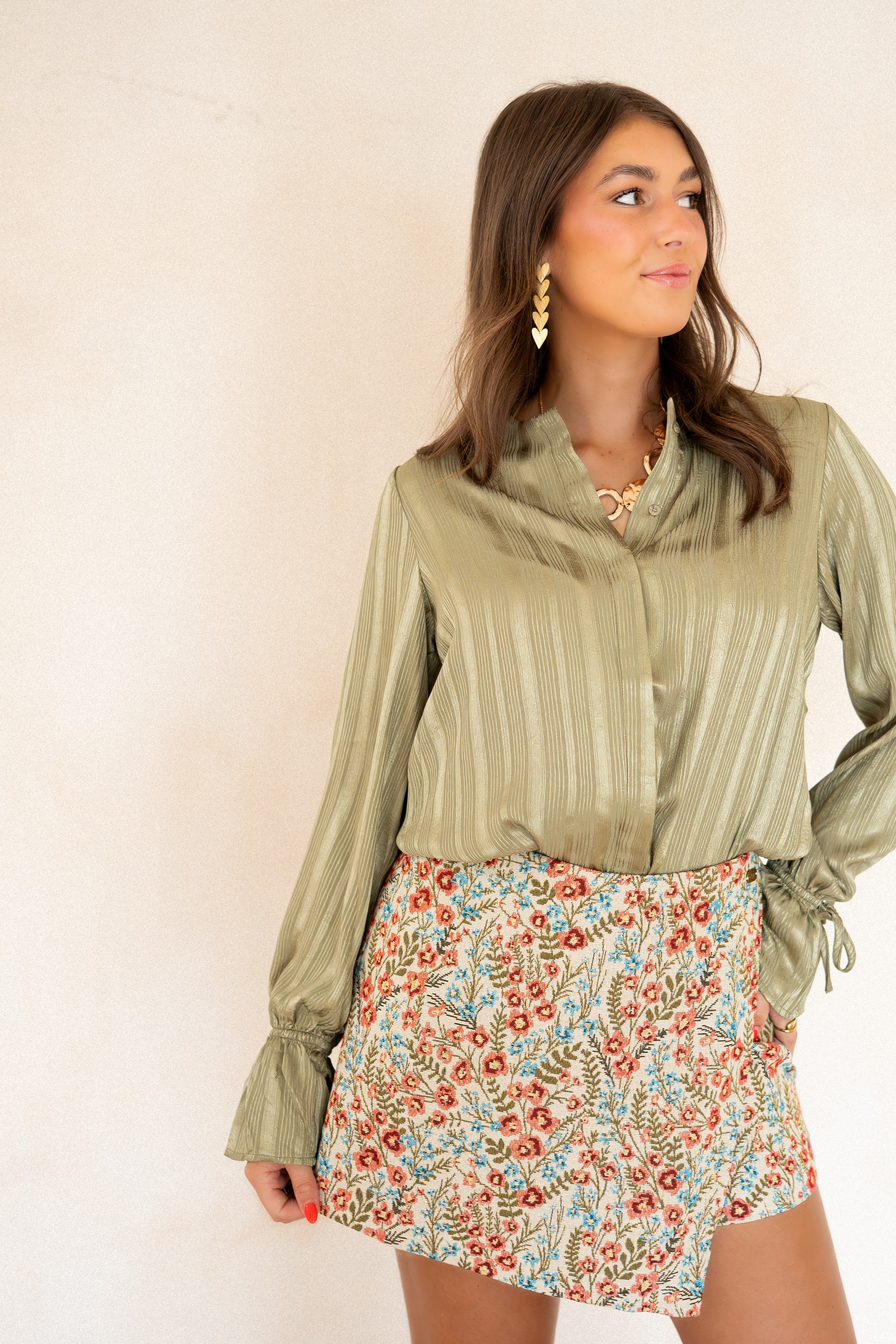 Lofty Manner Blouse Hella Kaki - Afbeelding 5