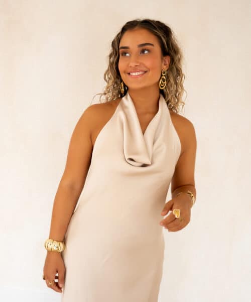 Alternative view of Maria Satin Dress Beige