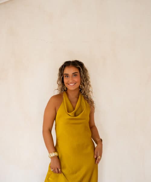 Alternative view of Maria Satin Dress Oker