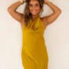 Maria Satin Dress Oker
