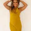 Maria Satin Dress Oker