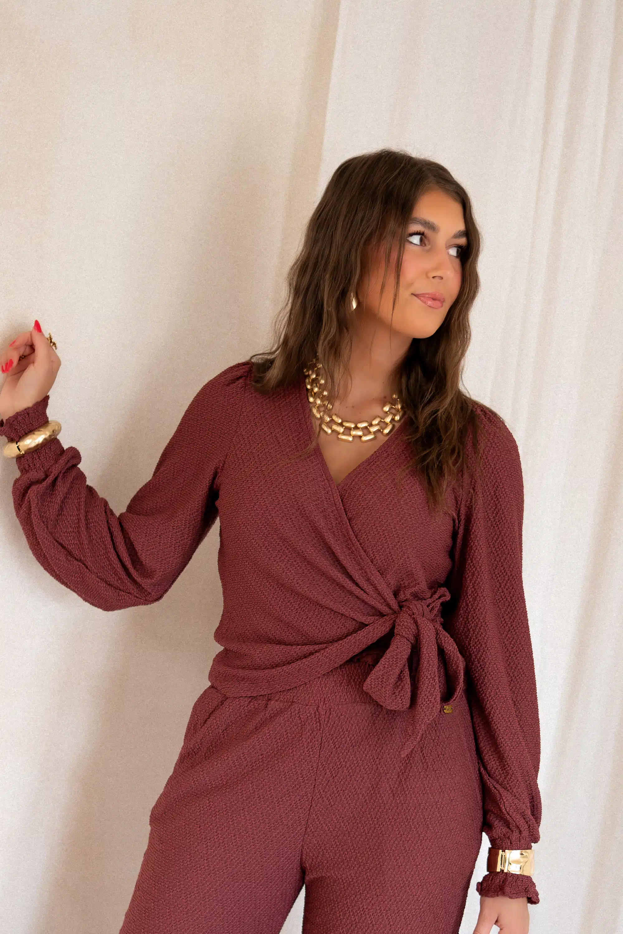 Lofty Manner Top Isa Wrap Brick Red - Afbeelding 4