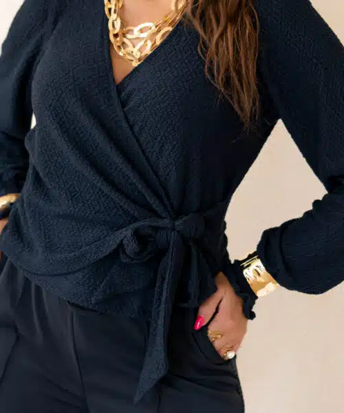 Alternative view of Lofty Manner Top Isa Wrap Dark Blue