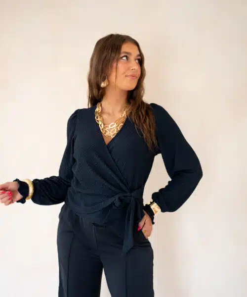 Lofty Manner Top Isa Wrap Dark Blue - Afbeelding 4