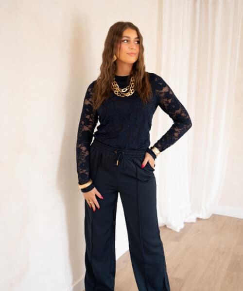 Lofty Manner Top Irea Lace Dark Blue - Afbeelding 4