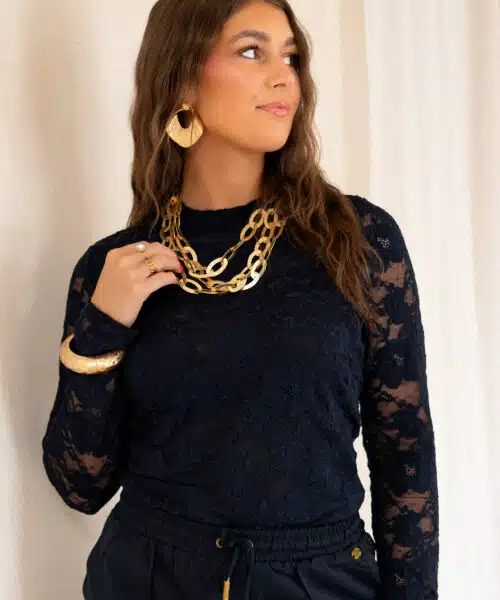 Lofty Manner Top Irea Lace Dark Blue - Afbeelding 2