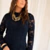 Lofty Manner Top Irea Lace Dark Blue