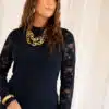 Lofty Manner Top Irea Lace Dark Blue