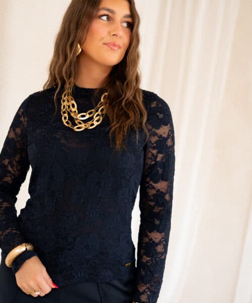 Lofty Manner Top Irea Lace Dark Blue