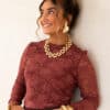 Lofty Manner Top Irea Lace Brick Red