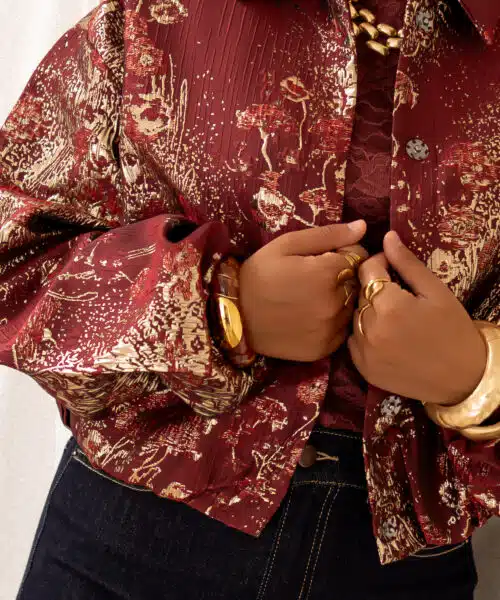 Lofty Manner Jacket Inea Balloon Jacquard Brick Red - Afbeelding 5