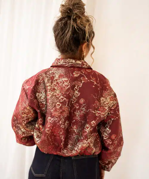 Lofty Manner Jacket Inea Balloon Jacquard Brick Red - Afbeelding 7