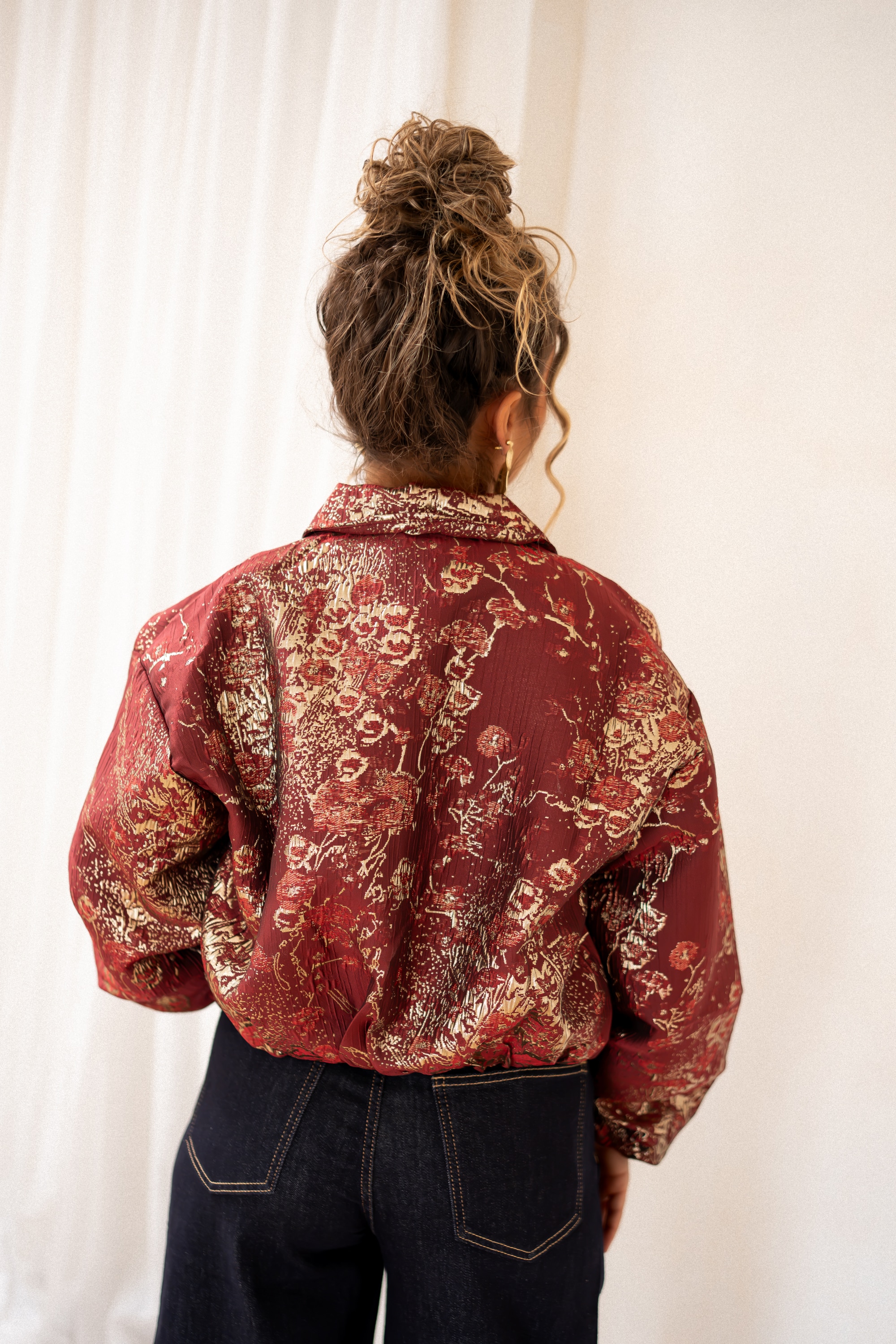 Lofty Manner Jacket Inea Balloon Jacquard Brick Red - Afbeelding 7