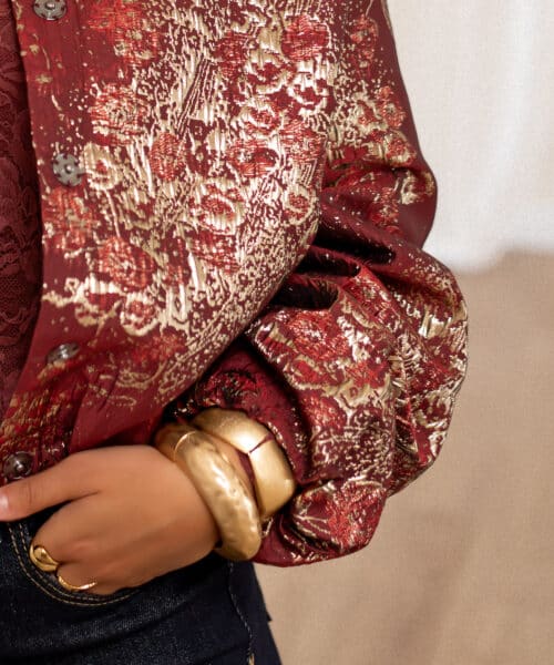 Lofty Manner Jacket Inea Balloon Jacquard Brick Red - Afbeelding 10