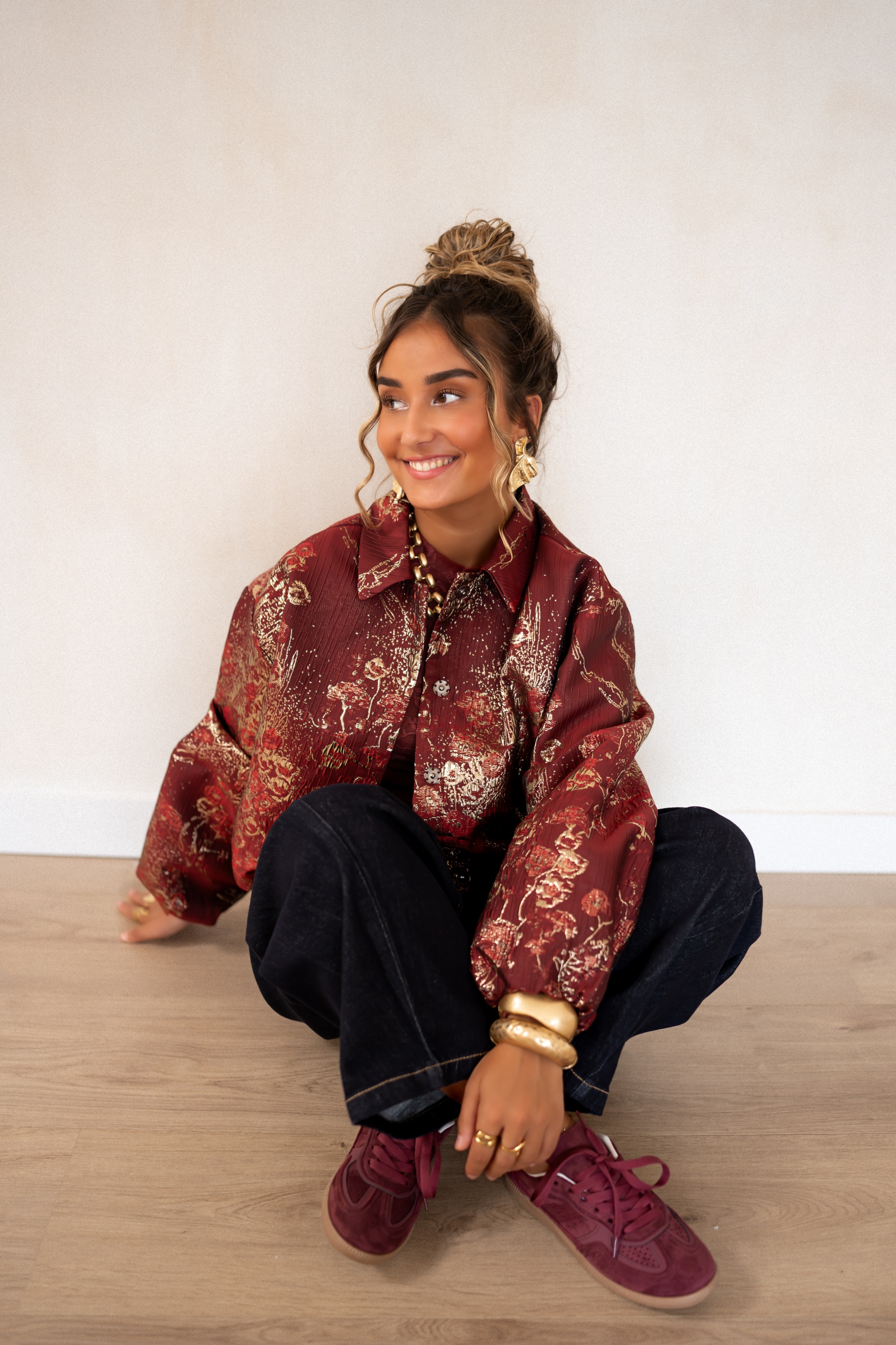 Lofty Manner Jacket Inea Balloon Jacquard Brick Red - Afbeelding 9