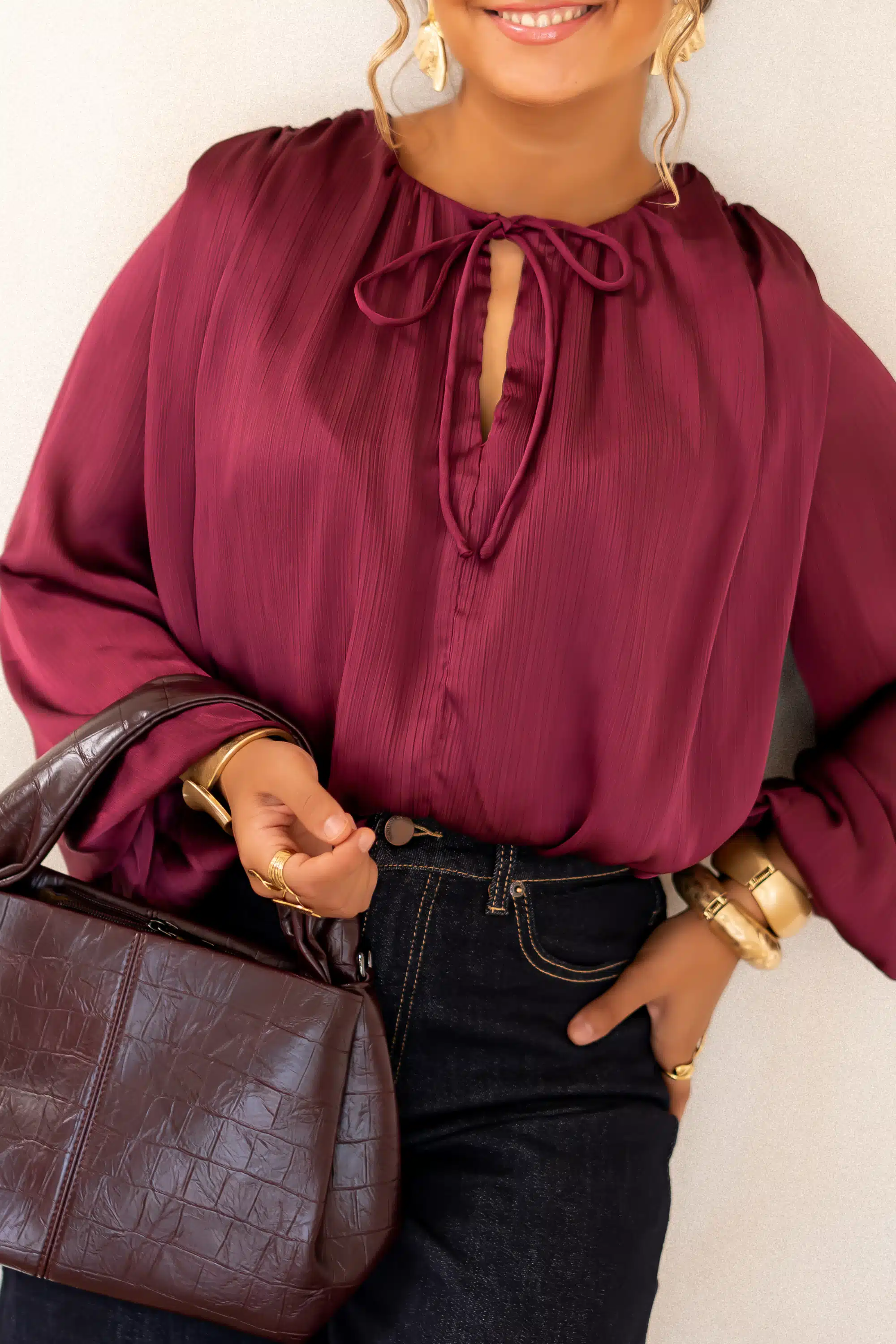 Sura Blouse Bordeaux^ - Afbeelding 4