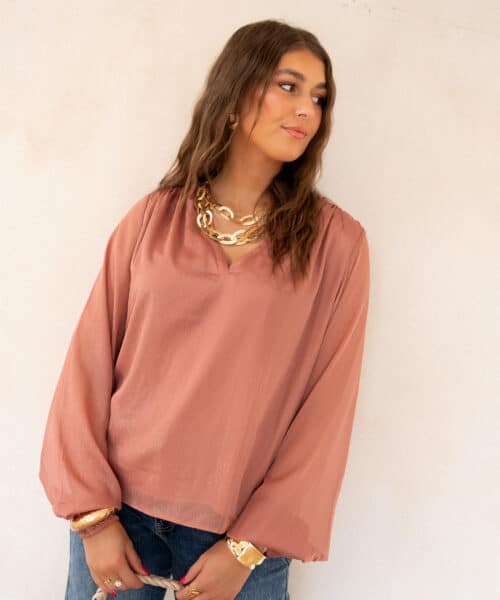 Lofty Manner Top Issey Lurex Coral - Afbeelding 4