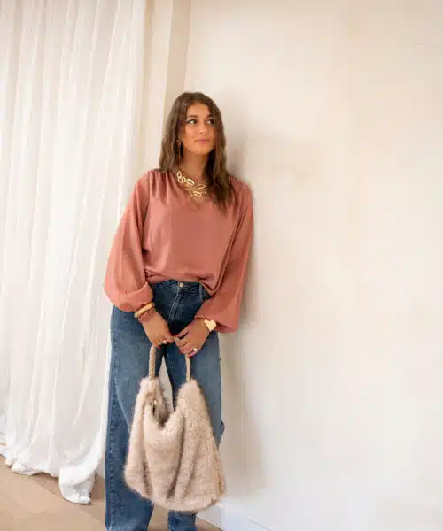 Lofty Manner Top Issey Lurex Coral - Afbeelding 3