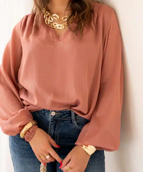 Lofty Manner Top Issey Lurex Coral