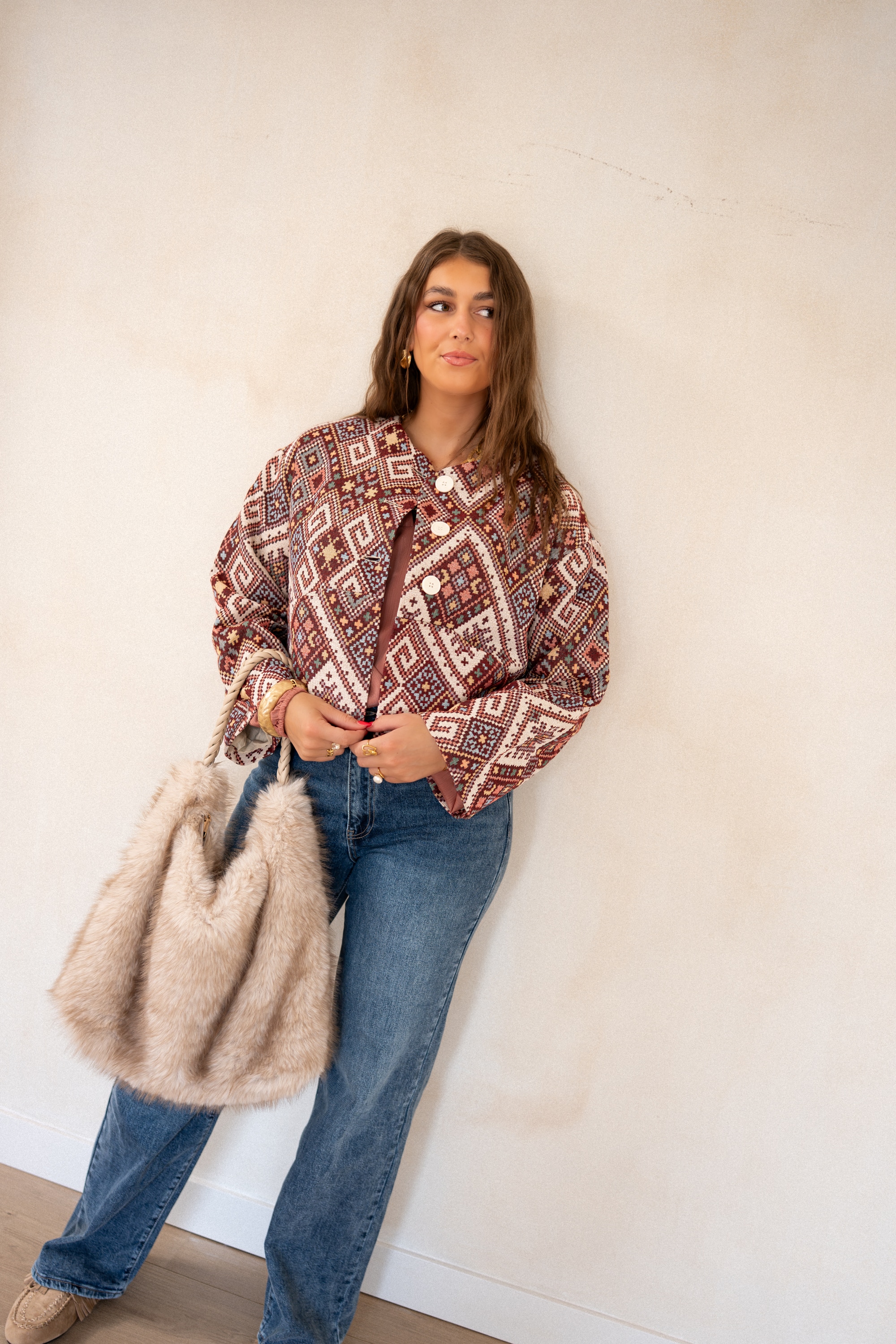 Lofty Manner Jacket Ilva Jacquard Multi Colour - Afbeelding 5