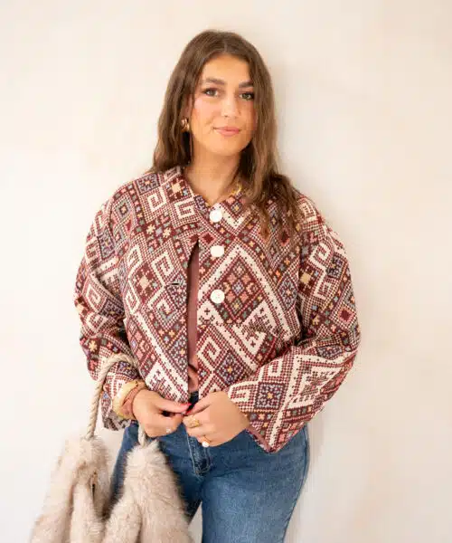 Lofty Manner Jacket Ilva Jacquard Multi Colour - Afbeelding 3