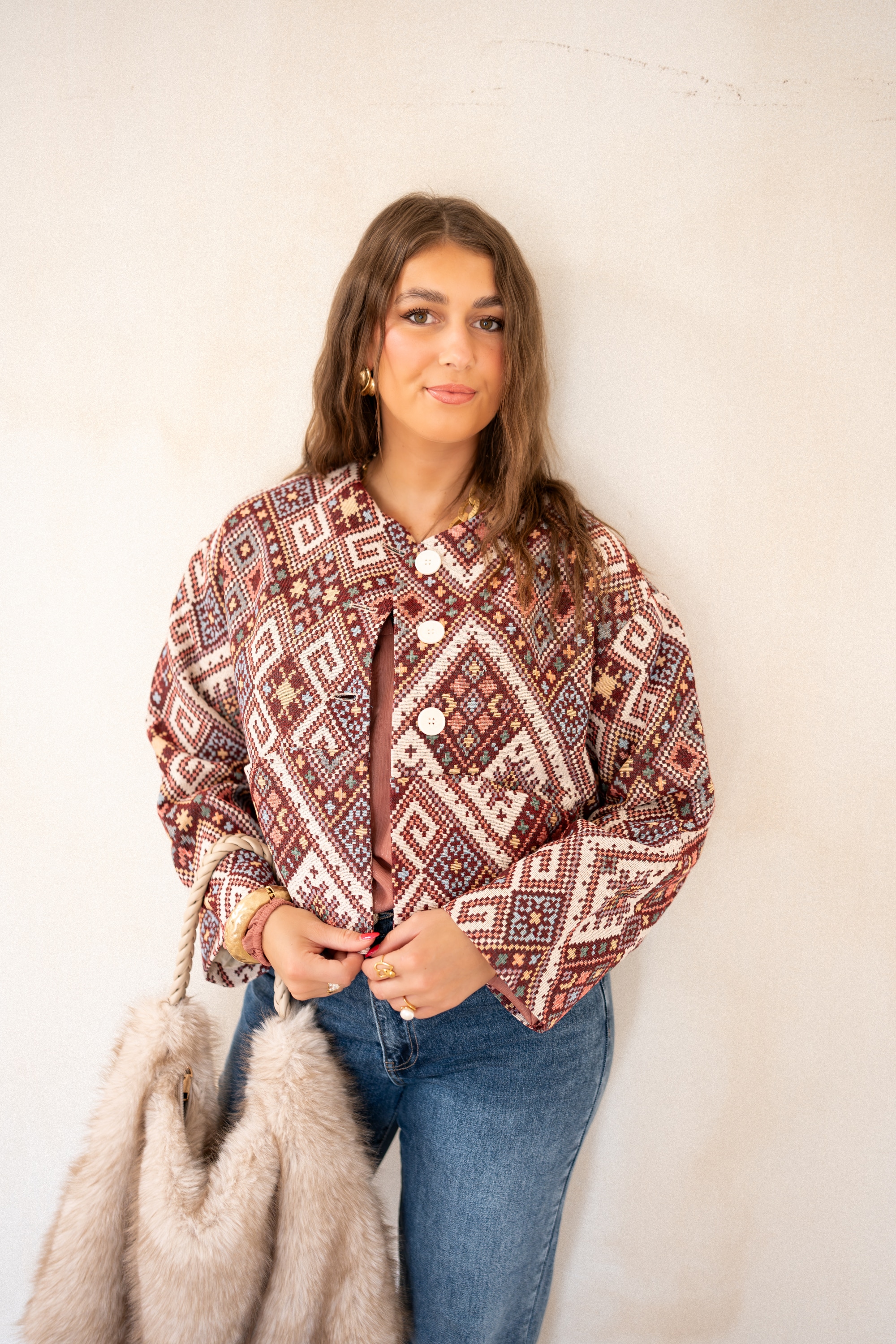 Lofty Manner Jacket Ilva Jacquard Multi Colour - Afbeelding 3