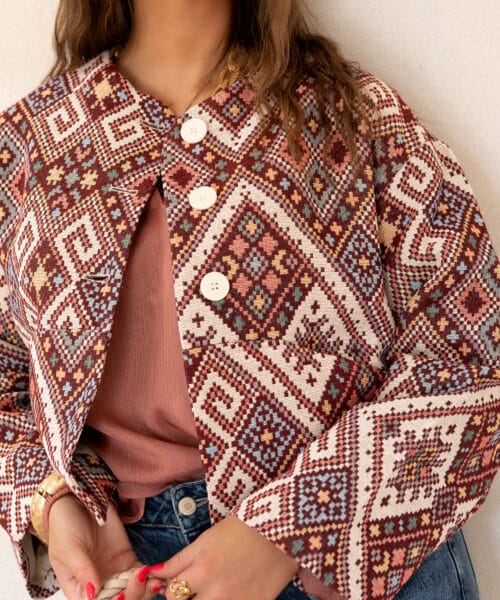 Lofty Manner Jacket Ilva Jacquard Multi Colour